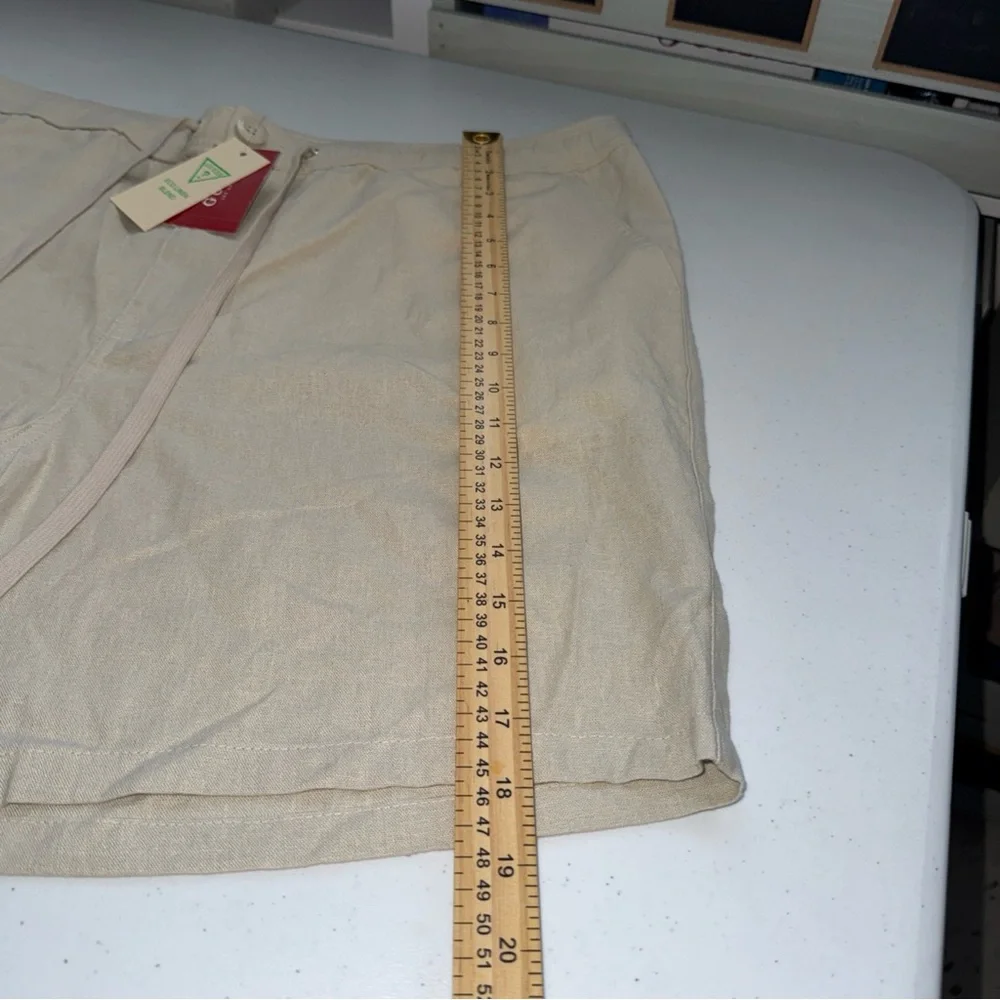 Guess‎ Men's Linen Shorts khaki Size Xl Beige Drawstring New NWT Pockets - Picture 6 of 12
